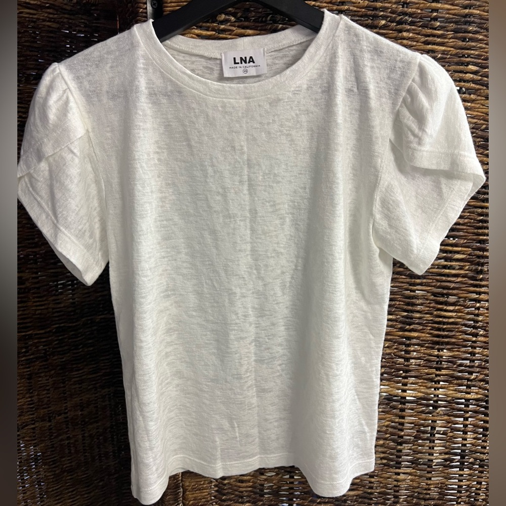 LNA- Womens XS- White Burnout Shirt sleeve shirt